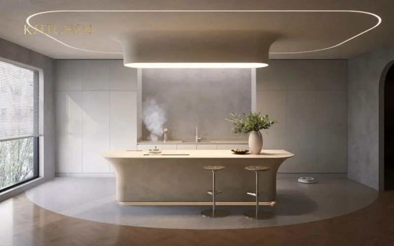Bếp từ ẩn dưới mặt đá Dekton