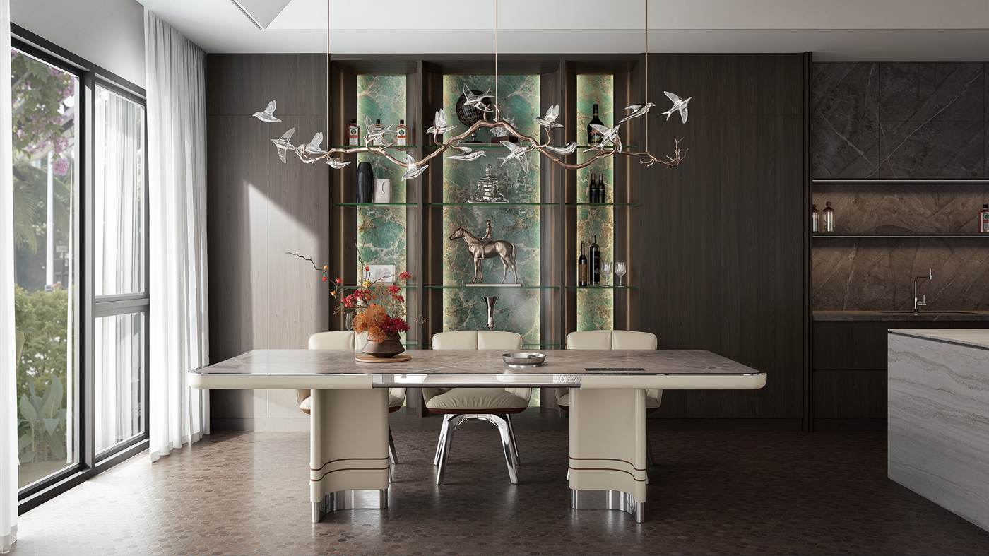 AURELIA CHAMPAGNE DINING TABLE